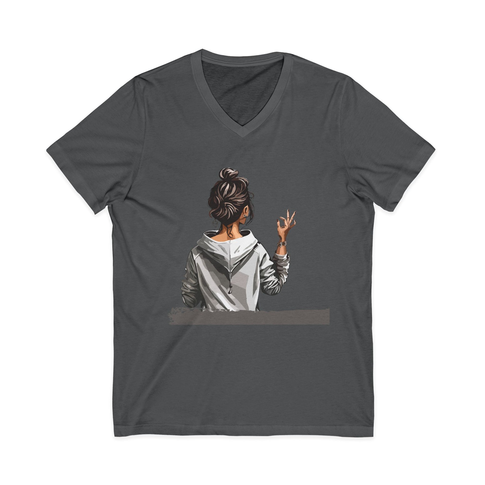 Women’s Graphic V-Neck – Trendy Casual Tee with Relaxed Fit