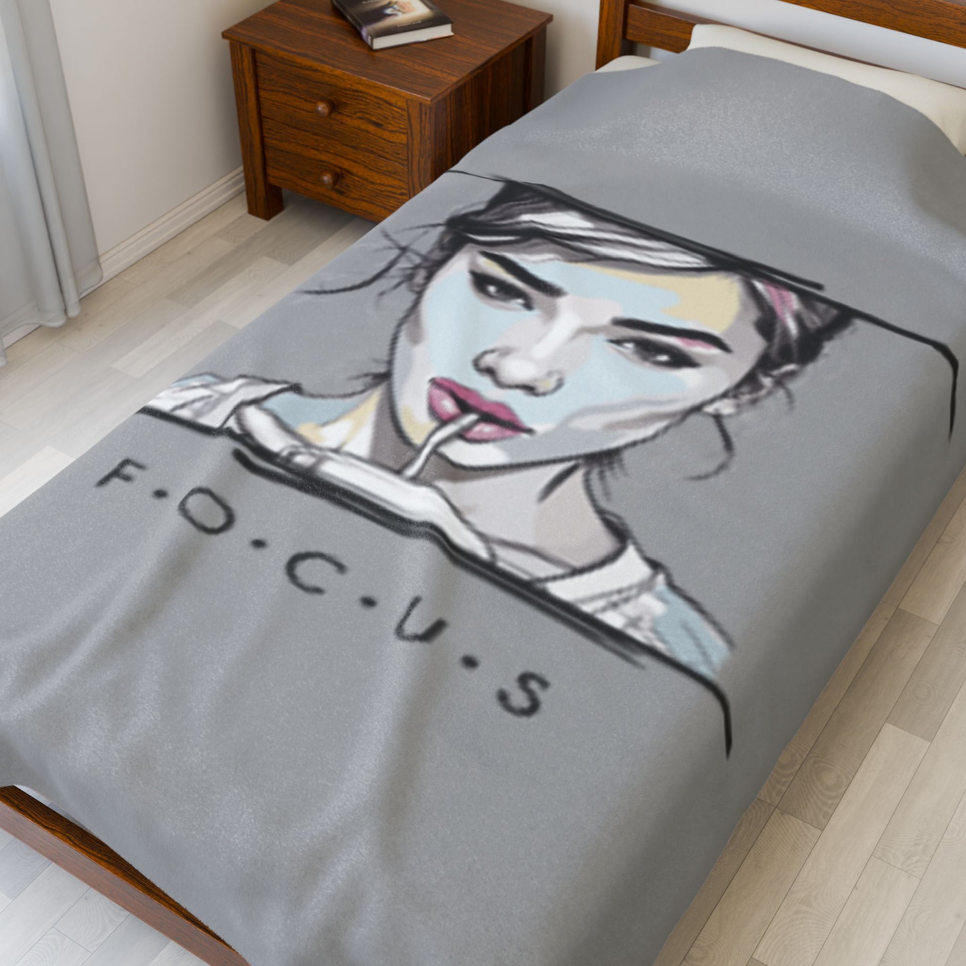 Inspirational FOCUS Throw Blanket – Cozy Plush Decor & Soft Gift Idea