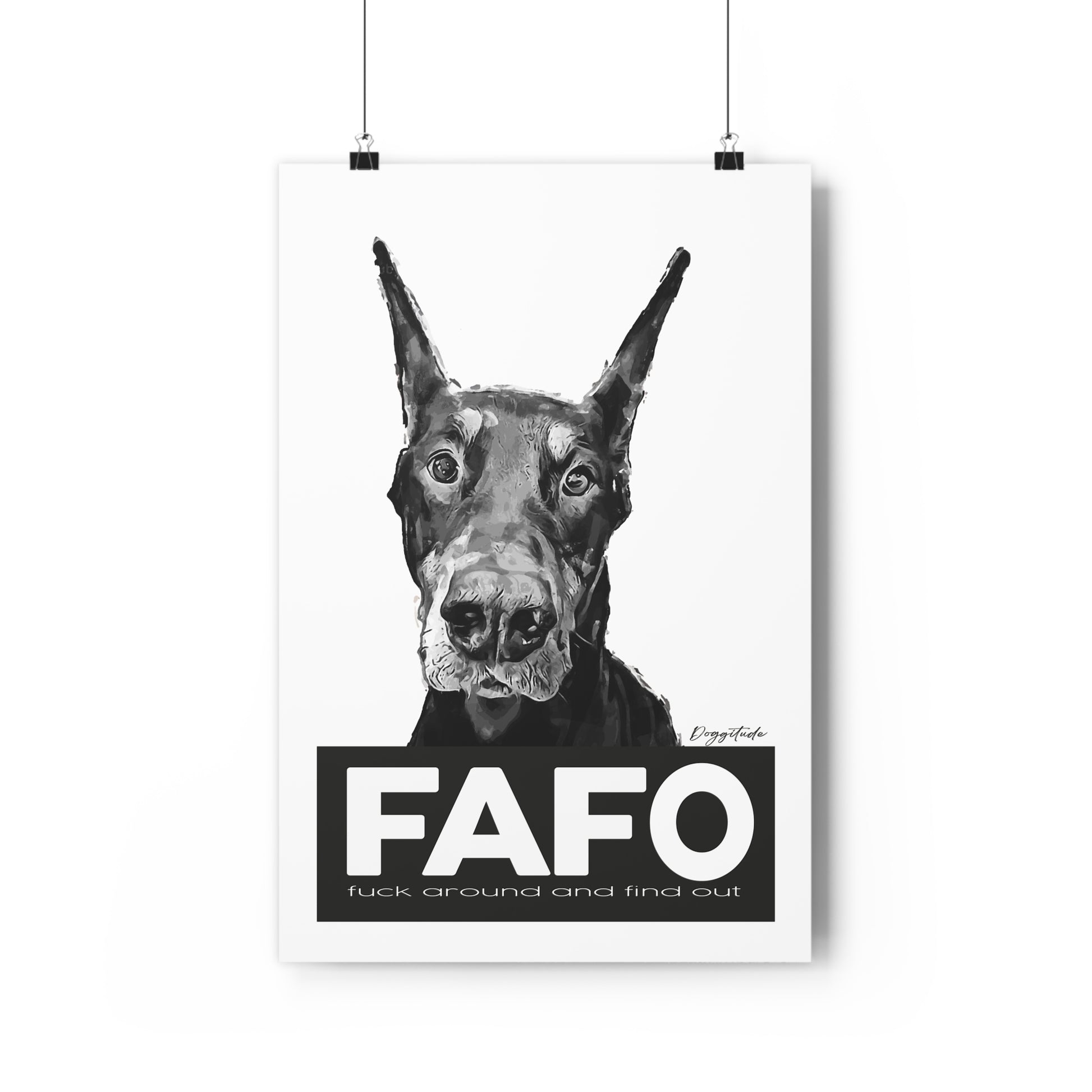 FAFO Dog Wall Art – Modern Giclée Print & Pet Lover Gift