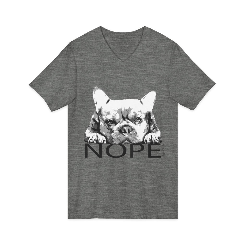 French Bulldog 'NOPE' V-Neck Tee