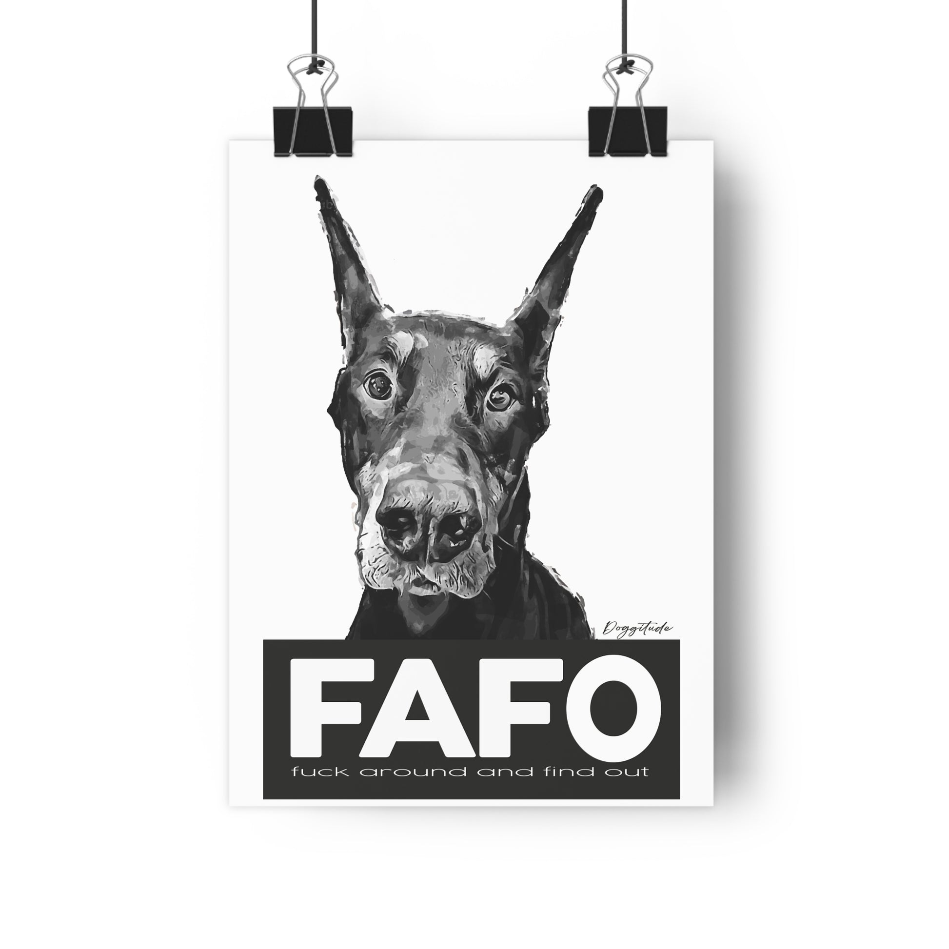 FAFO Dog Wall Art – Modern Giclée Print & Pet Lover Gift