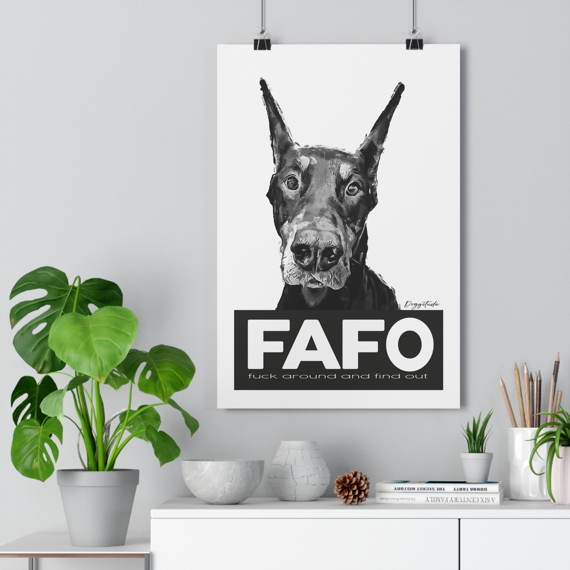 FAFO Dog Wall Art – Modern Giclée Print & Pet Lover Gift