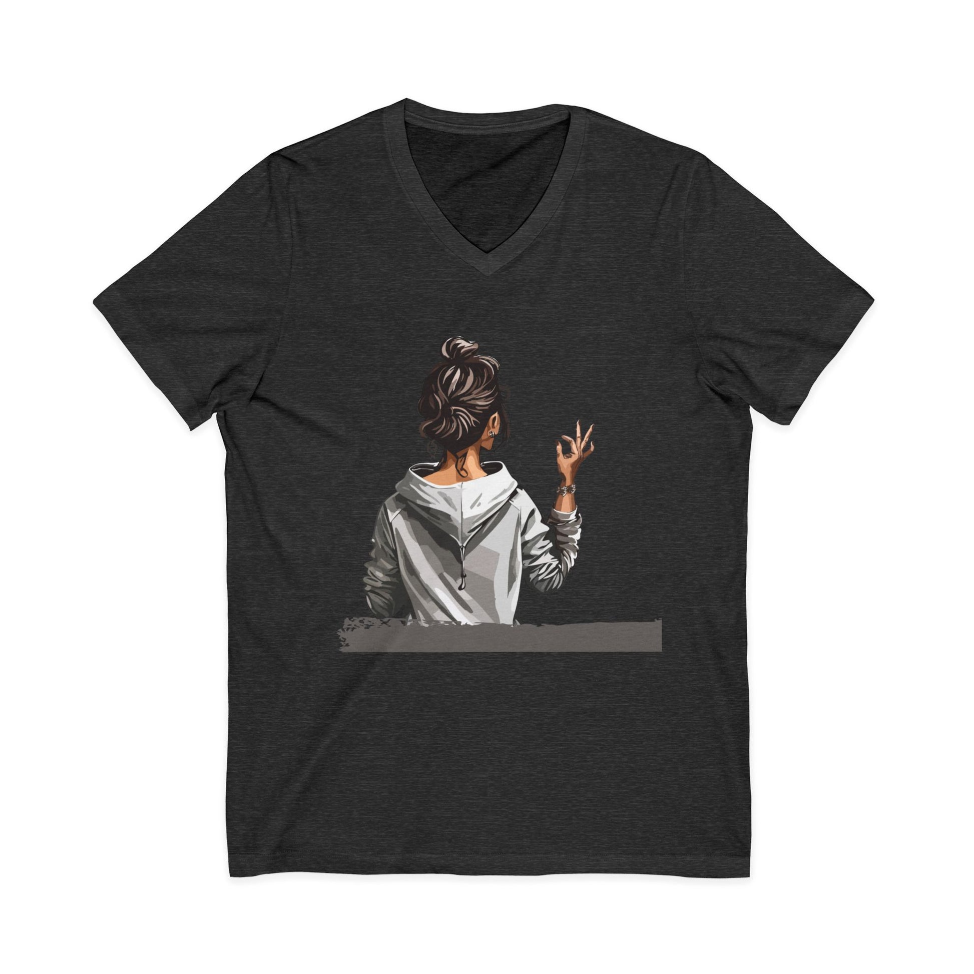 Women’s Graphic V-Neck – Trendy Casual Tee with Relaxed Fit