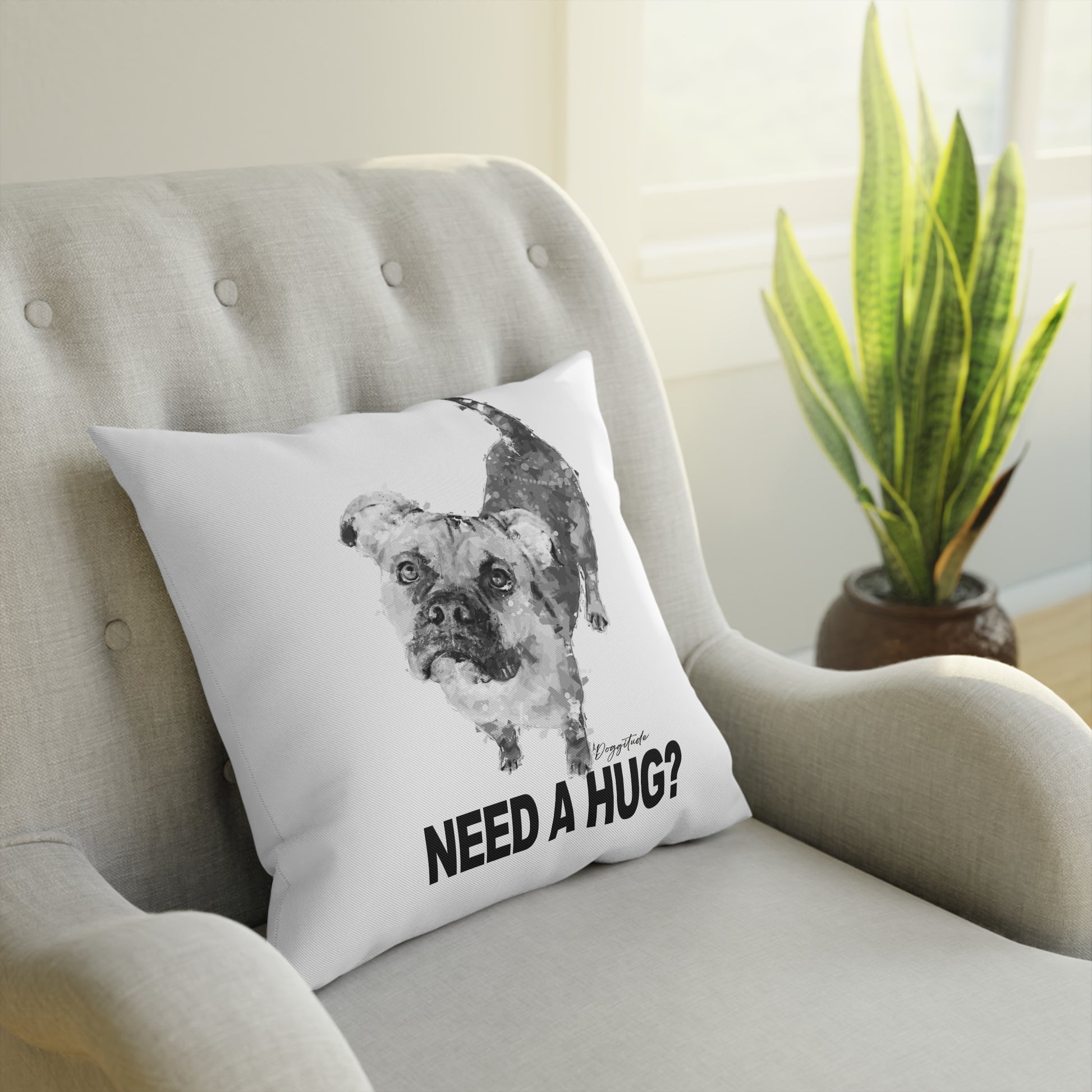 Dog Lover's Hug Cushion, Pet Pillow, Animal Decor, Gifts for Dog Owners, Cozy Home Decor, Need a Hug?