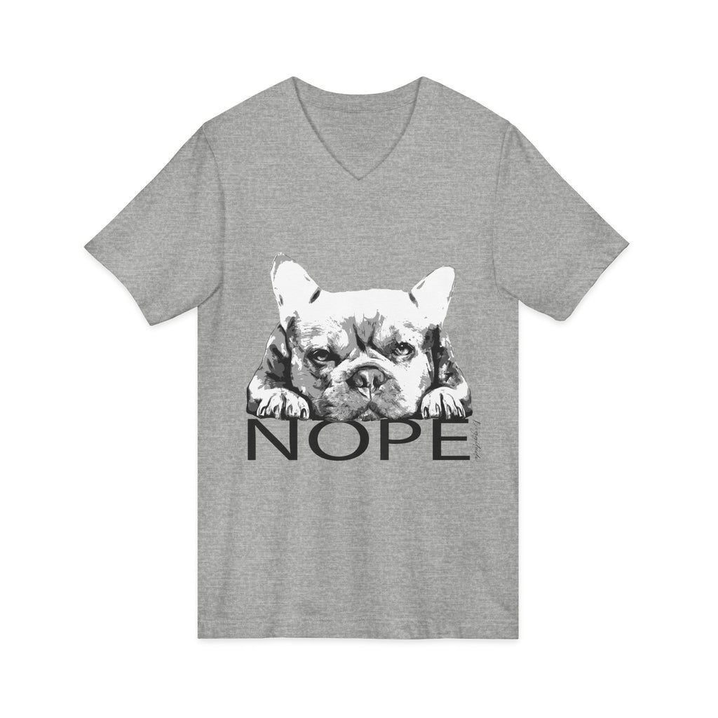 French Bulldog 'NOPE' V-Neck Tee