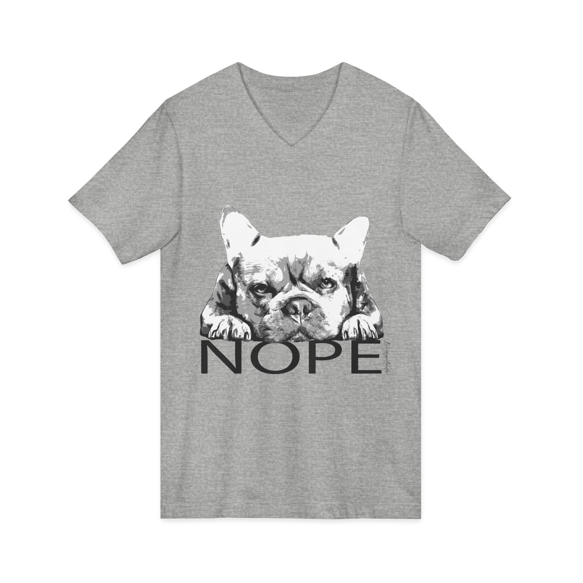 French Bulldog 'NOPE' V-Neck Tee