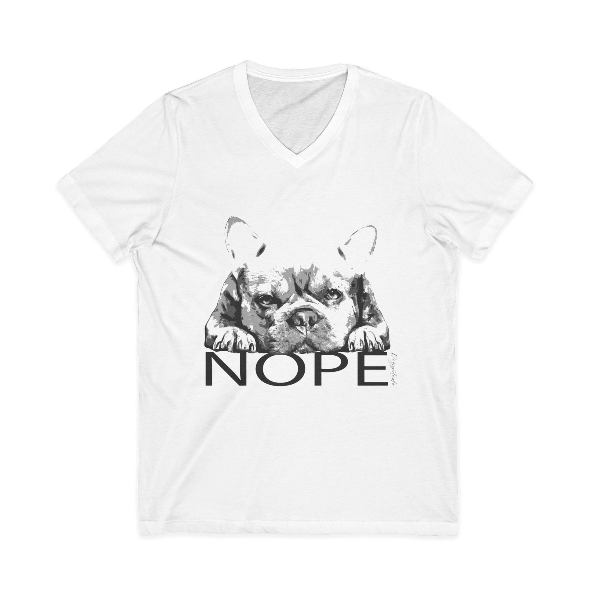 French Bulldog 'NOPE' V-Neck Tee