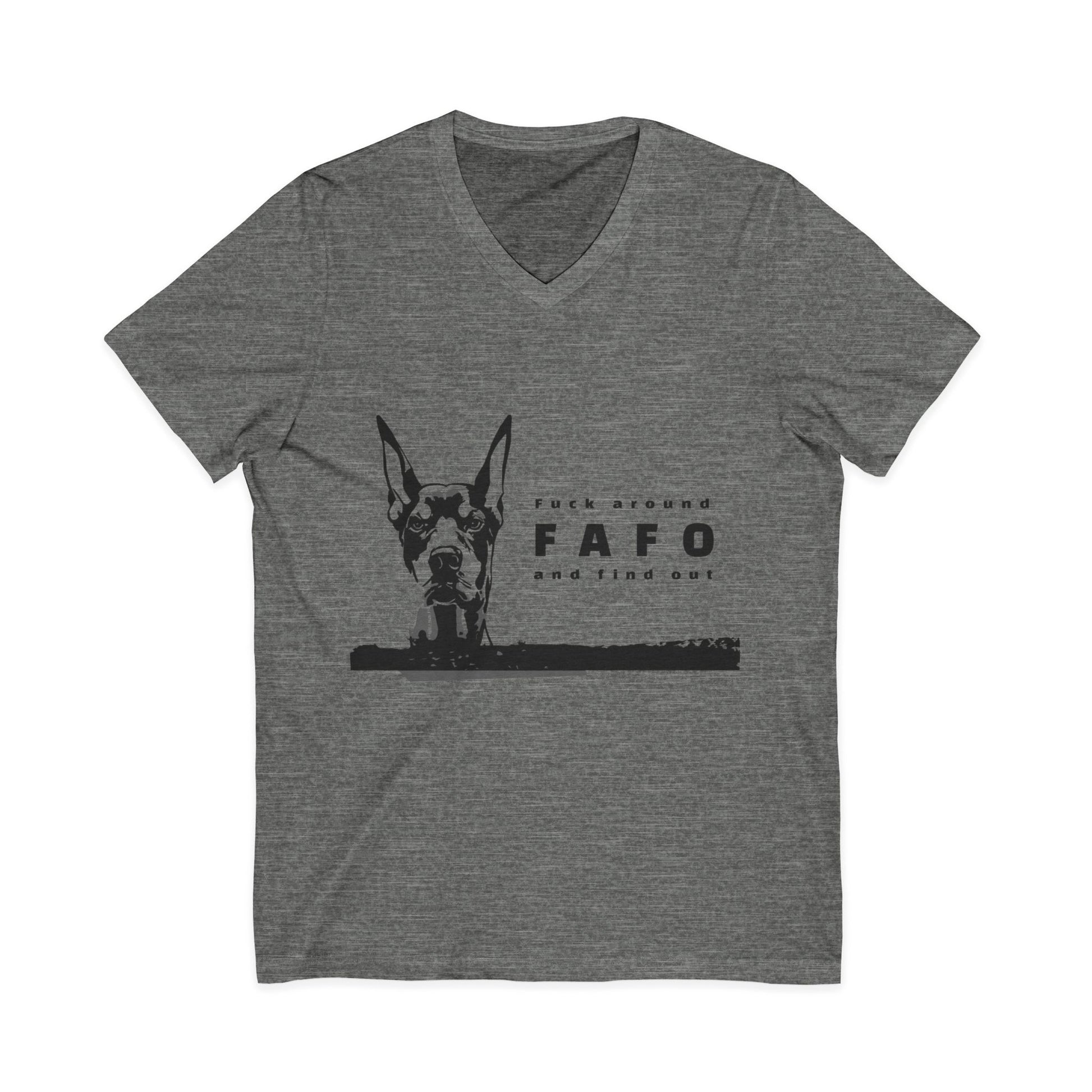 FAFO V-Neck Tee – Fun Dog Lover Shirt & Unique Casual Gift
