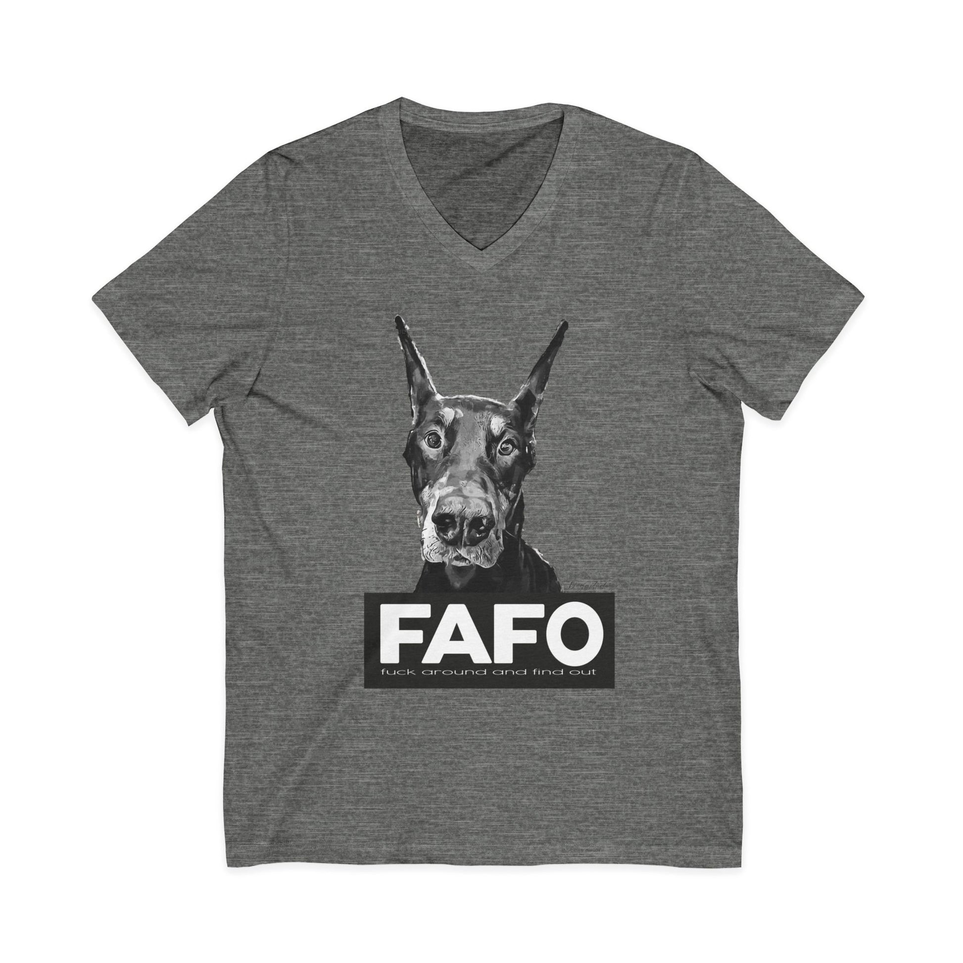 Funny Dog Shirt – FAFO Unisex V-Neck for Pet Lovers