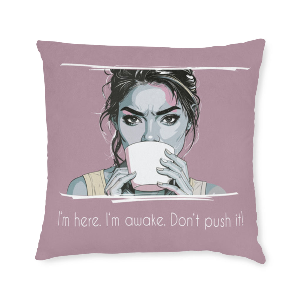 Wake Up Call Throw Pillow – Humorous Couch Accent & Gift for Coffee Lovers