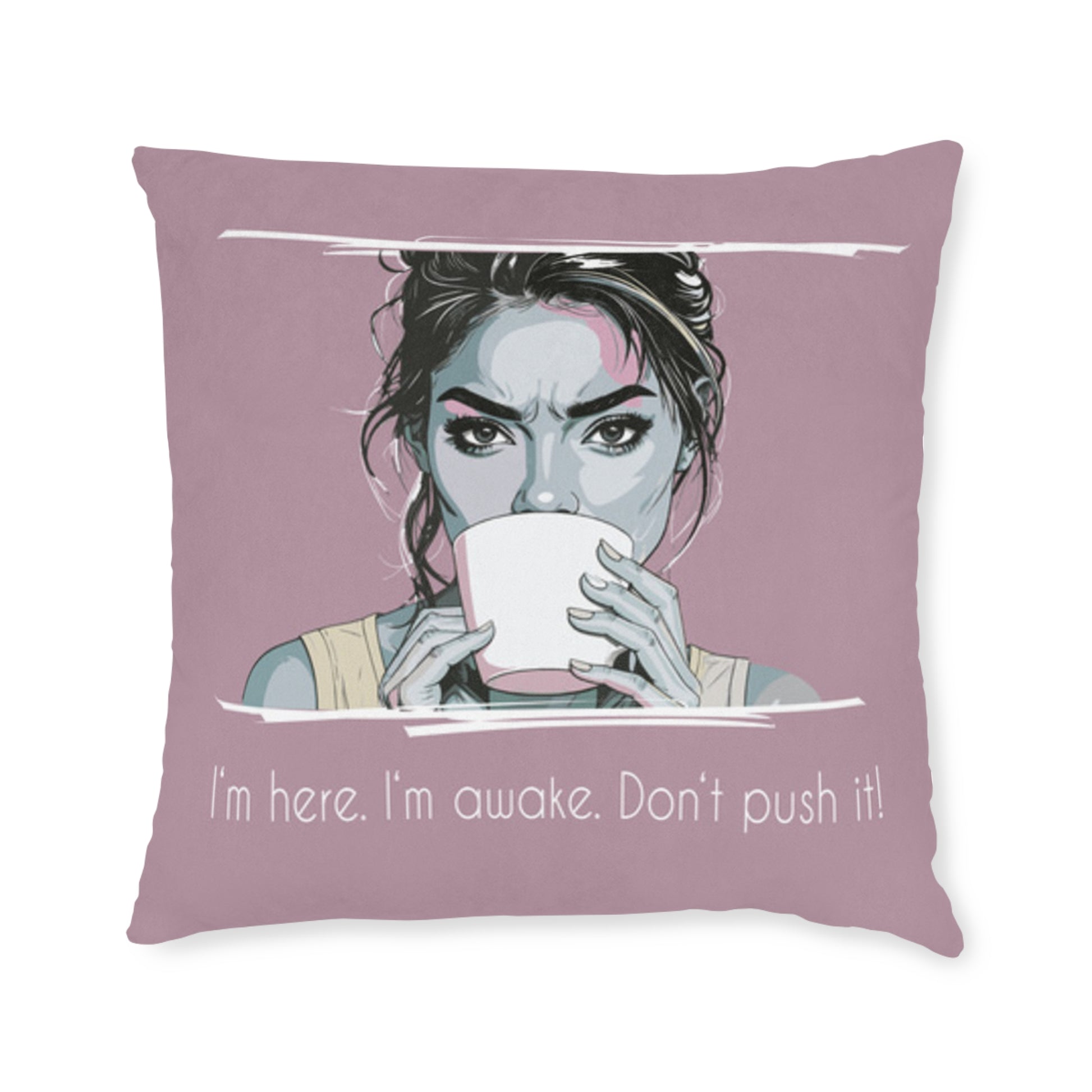 Wake Up Call Throw Pillow – Humorous Couch Accent & Gift for Coffee Lovers