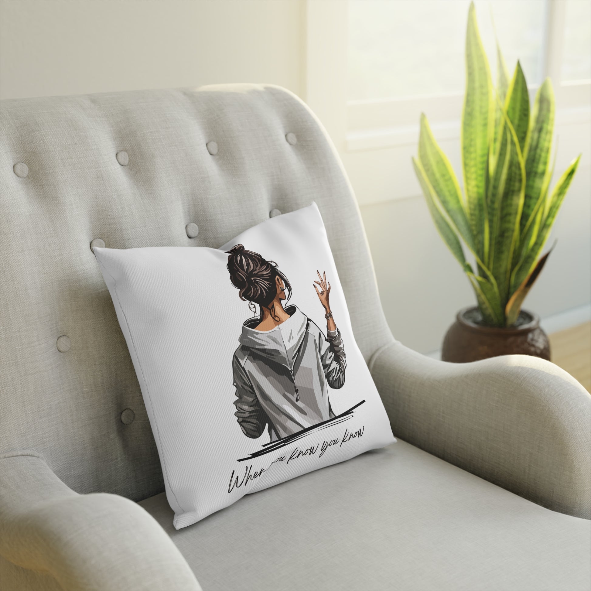 Chic Inspirational Cushion, Home Decor Pillow, Cozy Throw Cushion, Gifts for Her, Modern Quotes Cushion