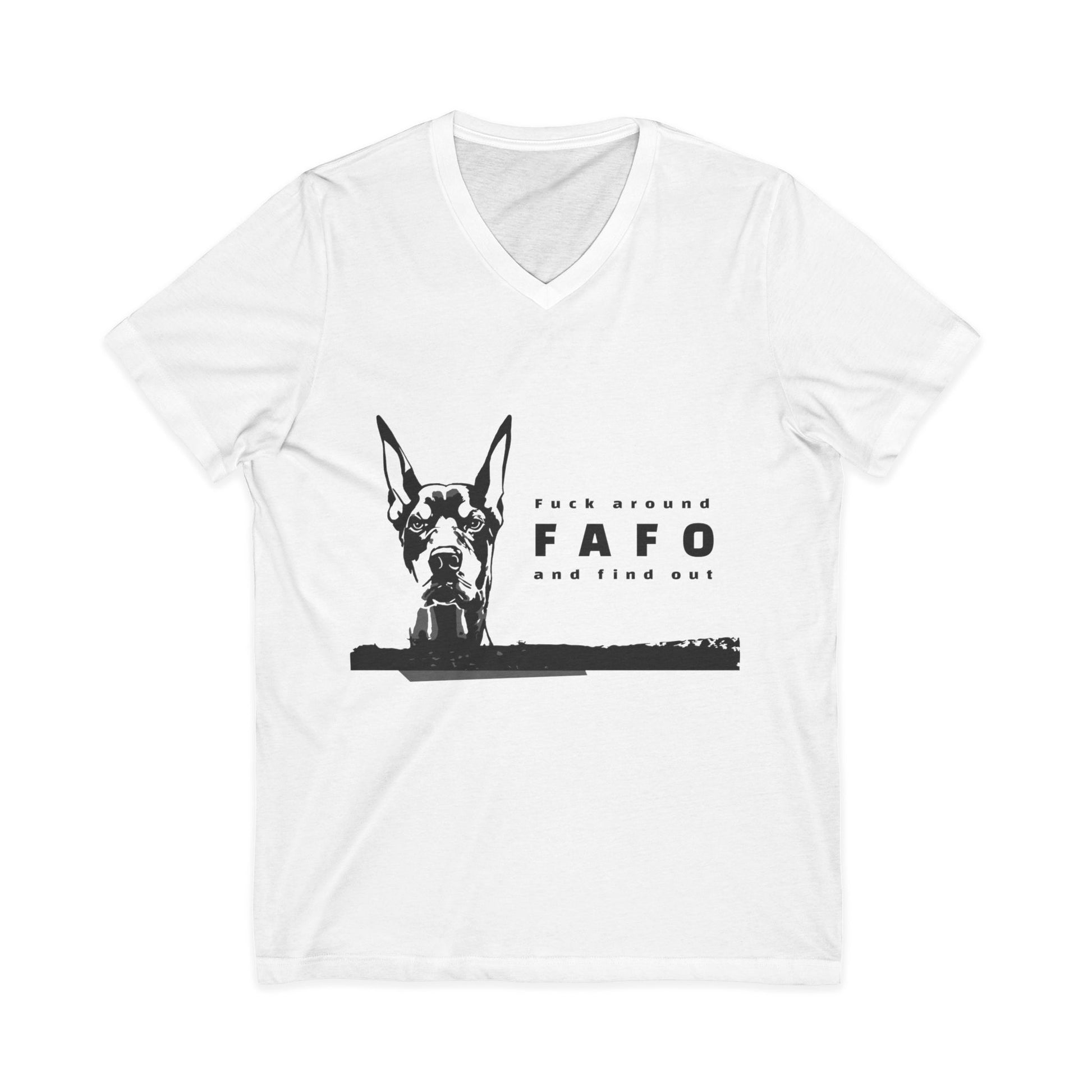 FAFO V-Neck Tee – Fun Dog Lover Shirt & Unique Casual Gift