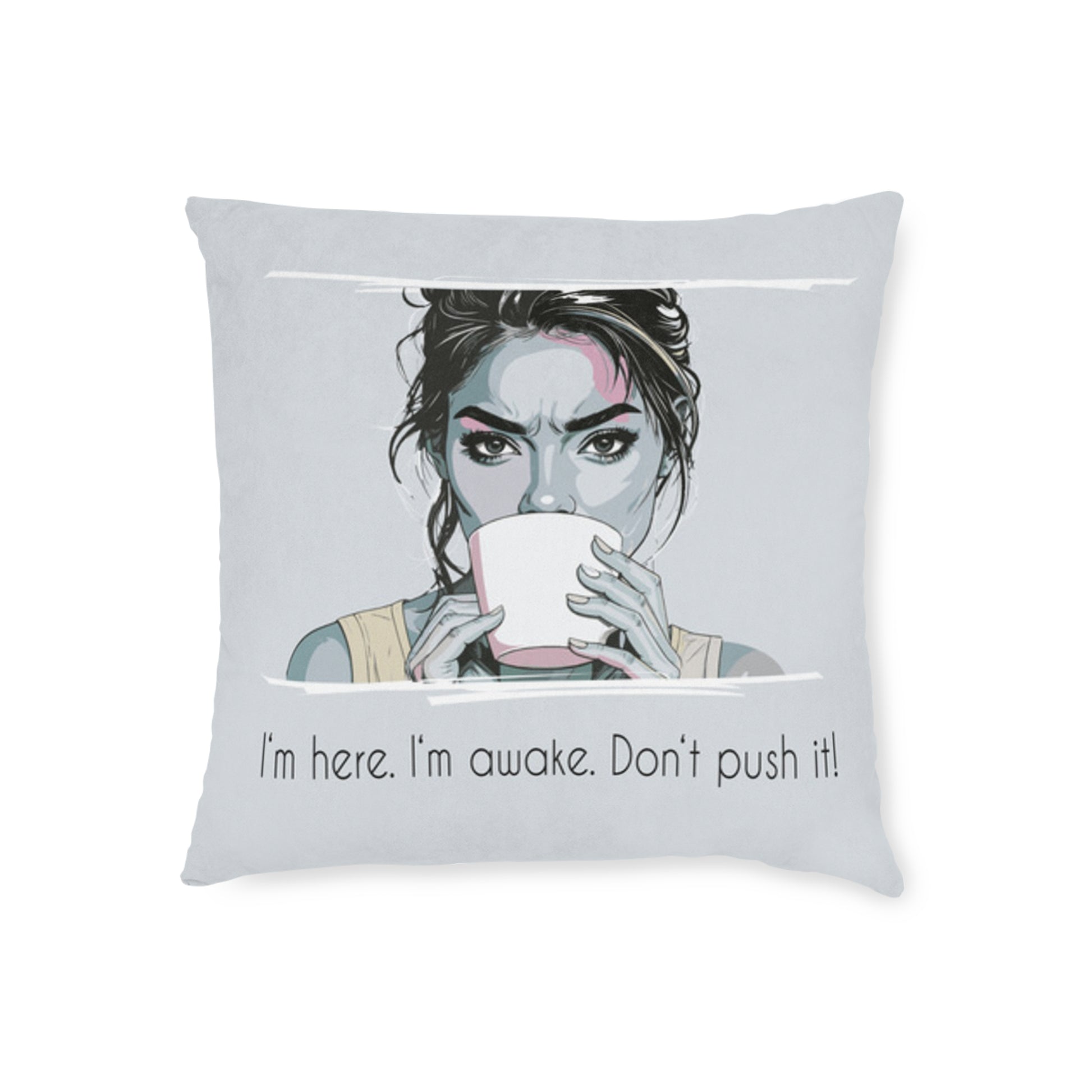 Wake Up Throw Pillow – Cozy Home Accent & Inspiring Gift