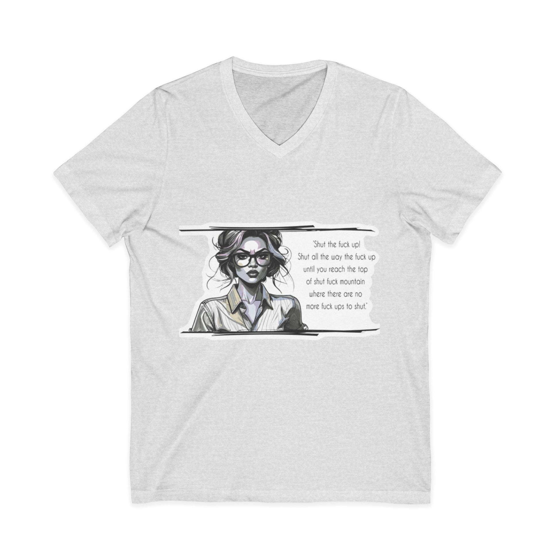 Fashionable V-Neck Tee for Women – Chic Graphic Top & Gift Idea