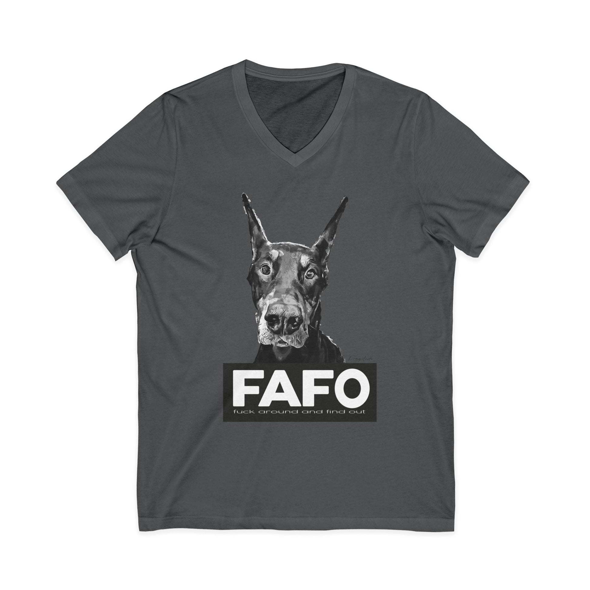 Funny Dog Shirt – FAFO Unisex V-Neck for Pet Lovers