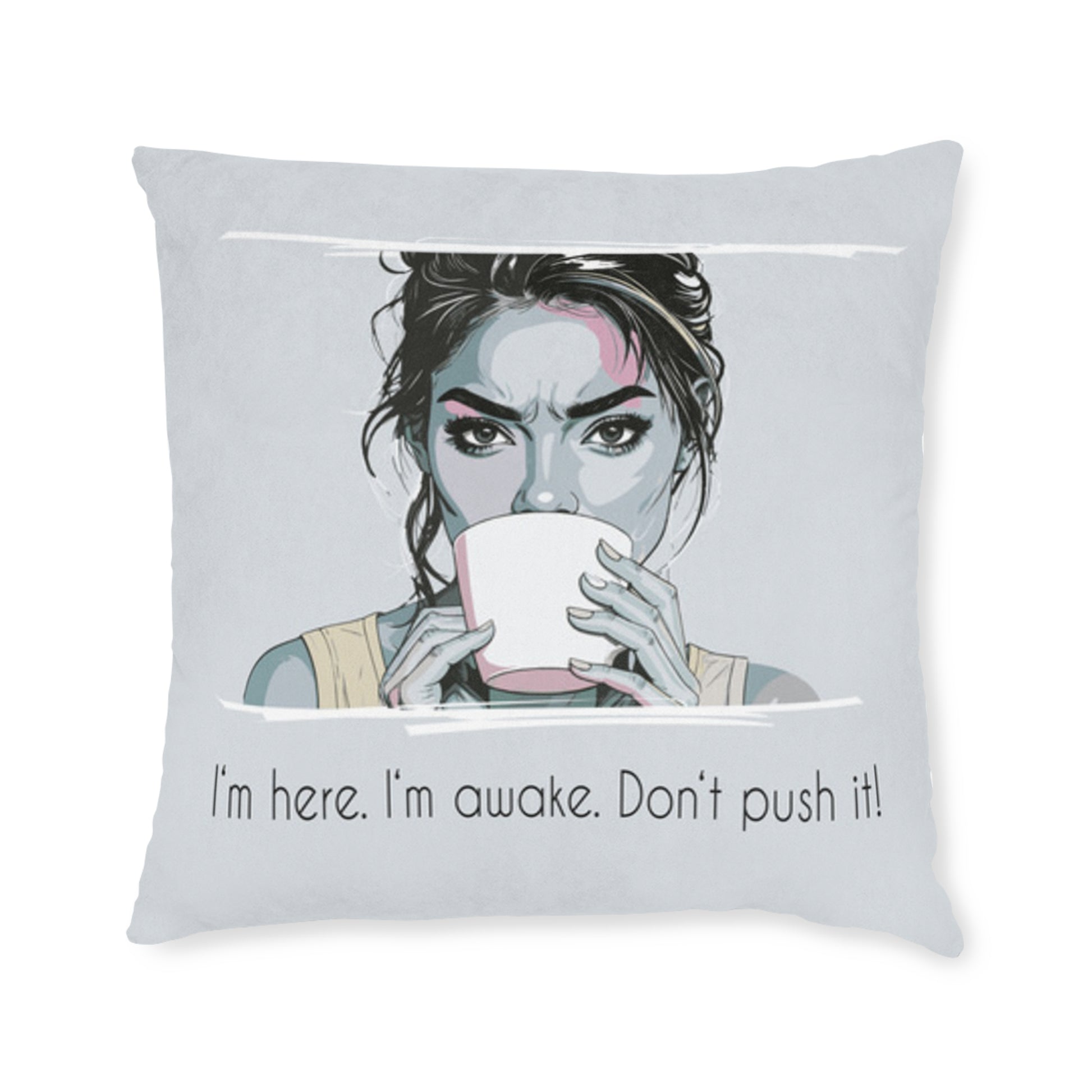 Wake Up Throw Pillow – Cozy Home Accent & Inspiring Gift