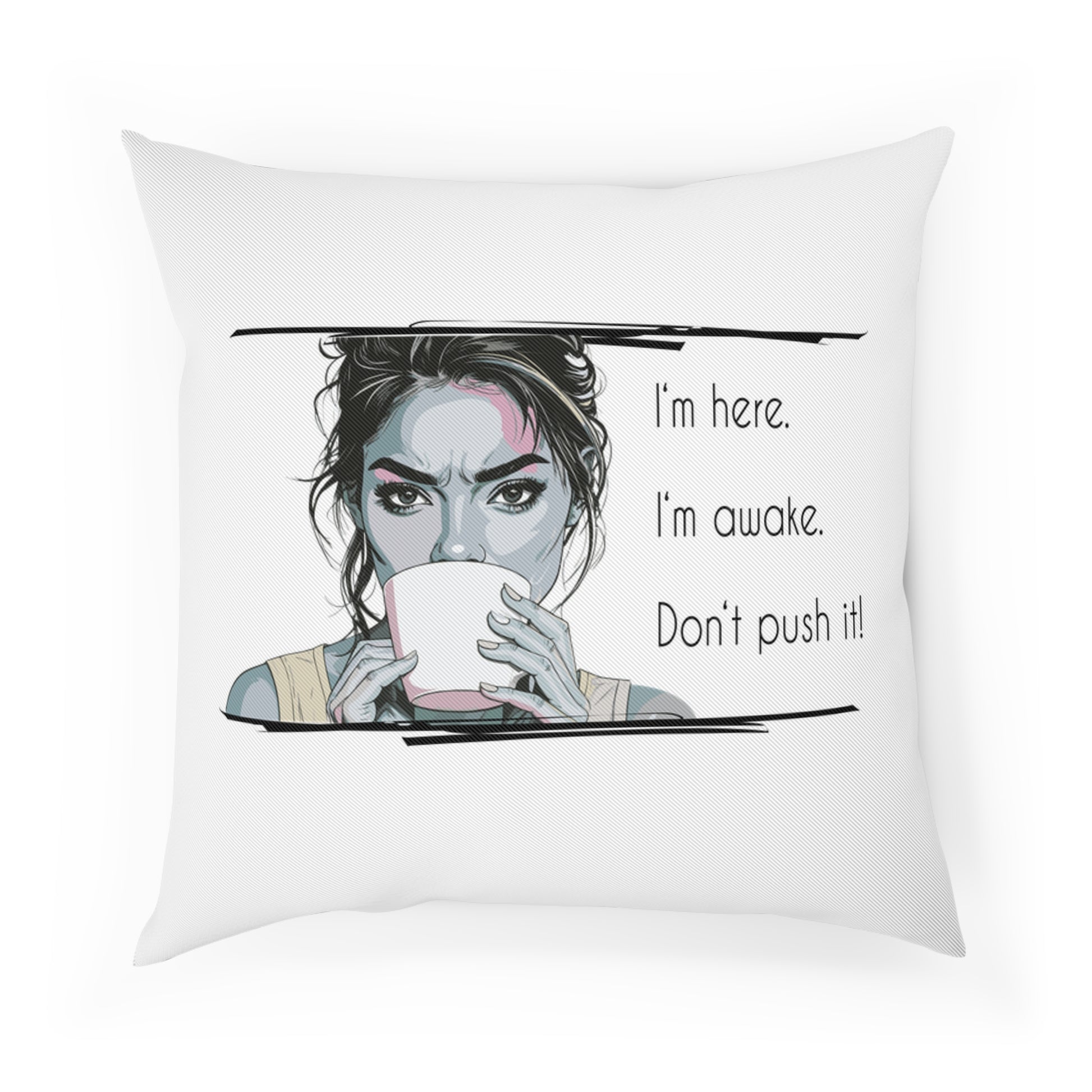 Coffee Lover's Throw Cushion, Motivational Decor, Home Accent, Cozy Gift, Inspirational Cushion, Relaxation Pillow