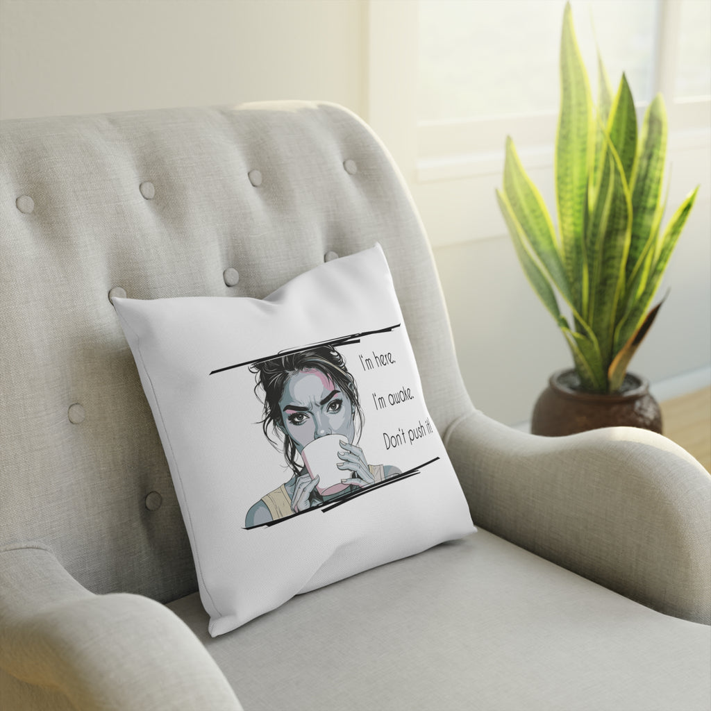 Coffee Lover's Throw Cushion, Motivational Decor, Home Accent, Cozy Gift, Inspirational Cushion, Relaxation Pillow