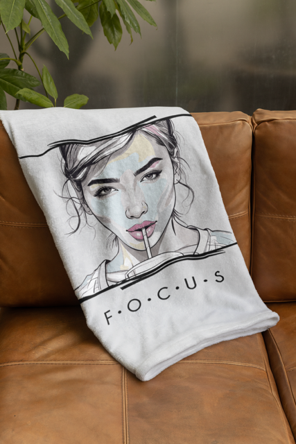 Inspirational FOCUS Throw Blanket – Cozy Plush Decor & Soft Gift Idea