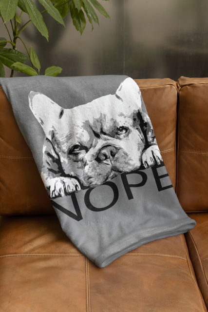 Cozy Nope Dog Throw – Cute Plush Blanket & Fun Gift for Dog Lovers