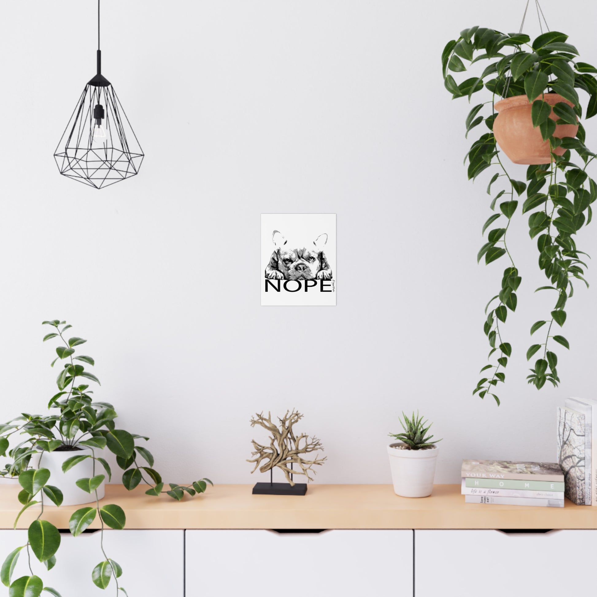 Dog Wall Art – French Bulldog “NOPE” Matte Print