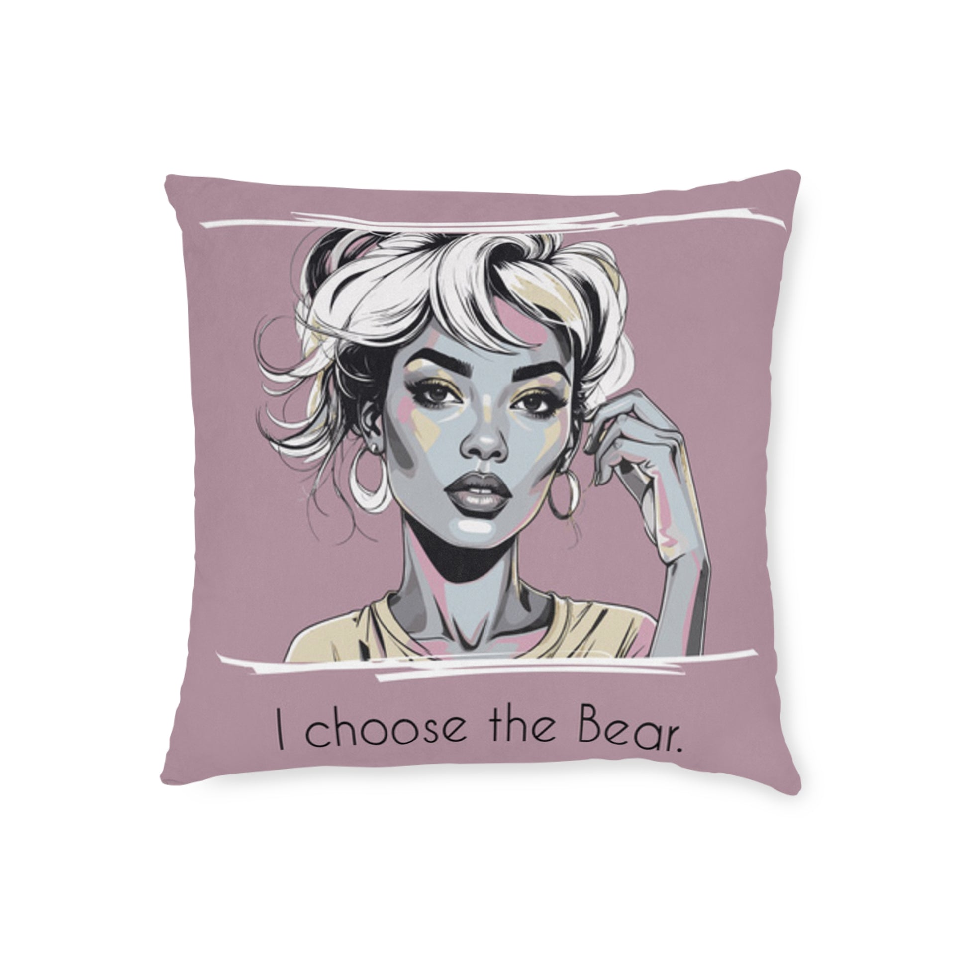 Stylish Bear Throw Pillow – Cozy Couch Cushion & Unique Animal Lover Gift