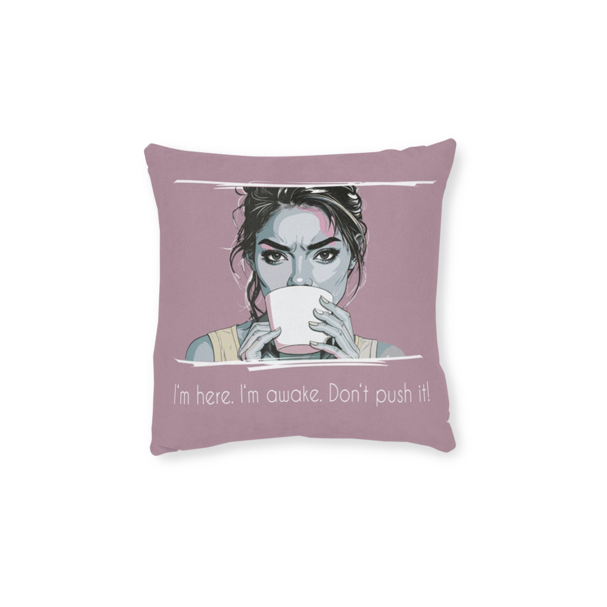 Wake Up Call Throw Pillow – Humorous Couch Accent & Gift for Coffee Lovers