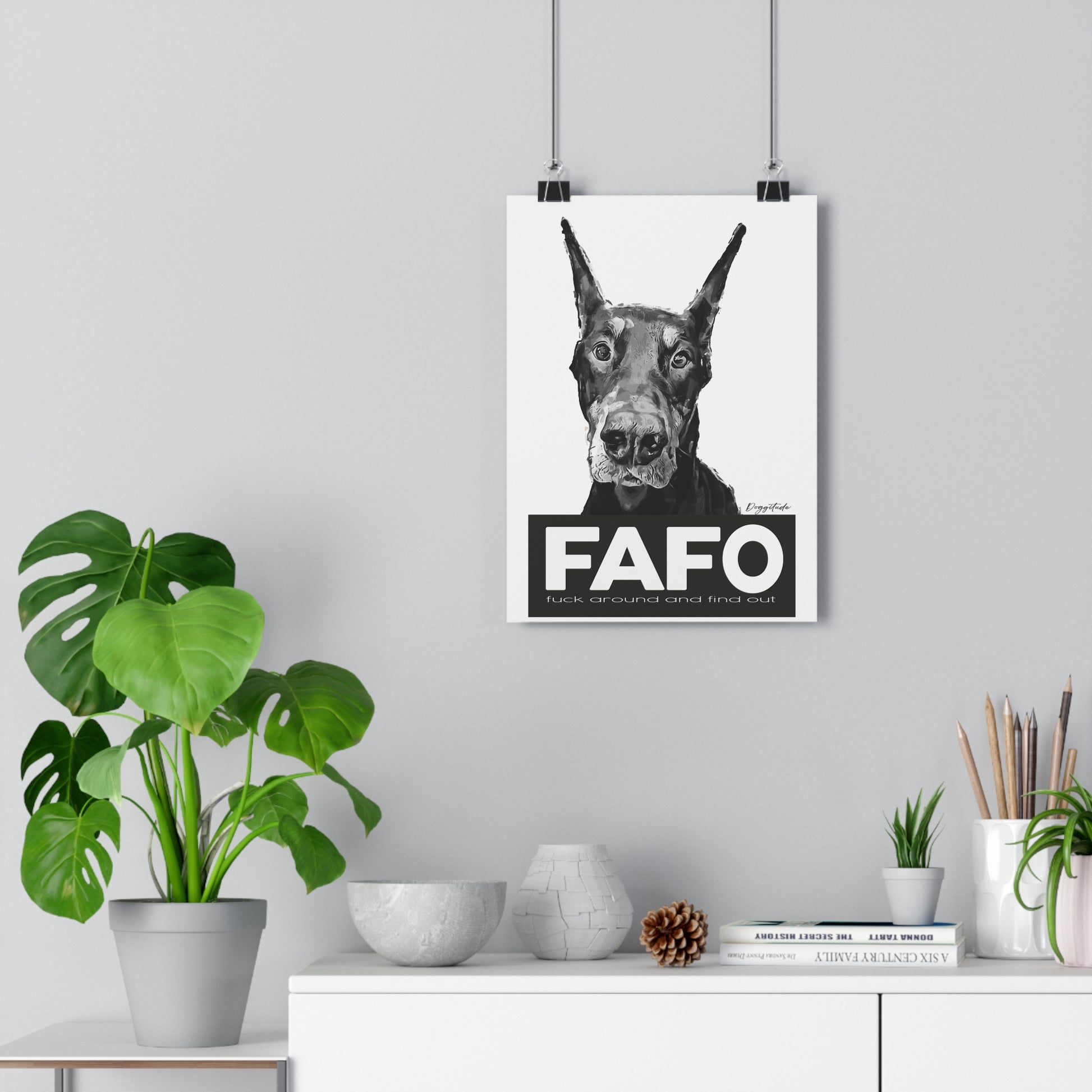 FAFO Dog Wall Art – Modern Giclée Print & Pet Lover Gift