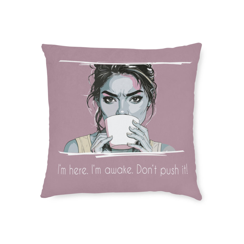 Wake Up Call Throw Pillow – Humorous Couch Accent & Gift for Coffee Lovers