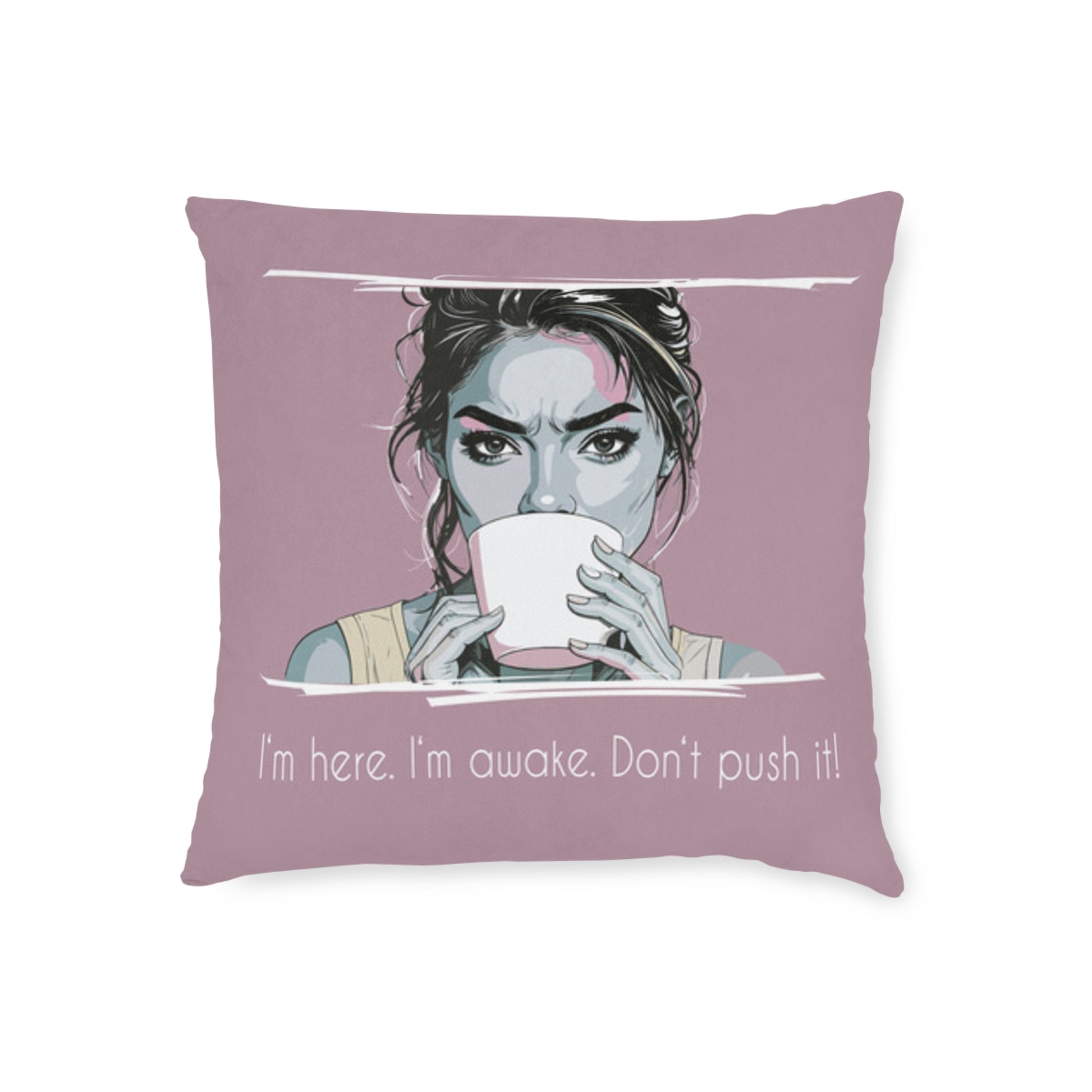 Wake Up Call Throw Pillow – Humorous Couch Accent & Gift for Coffee Lovers
