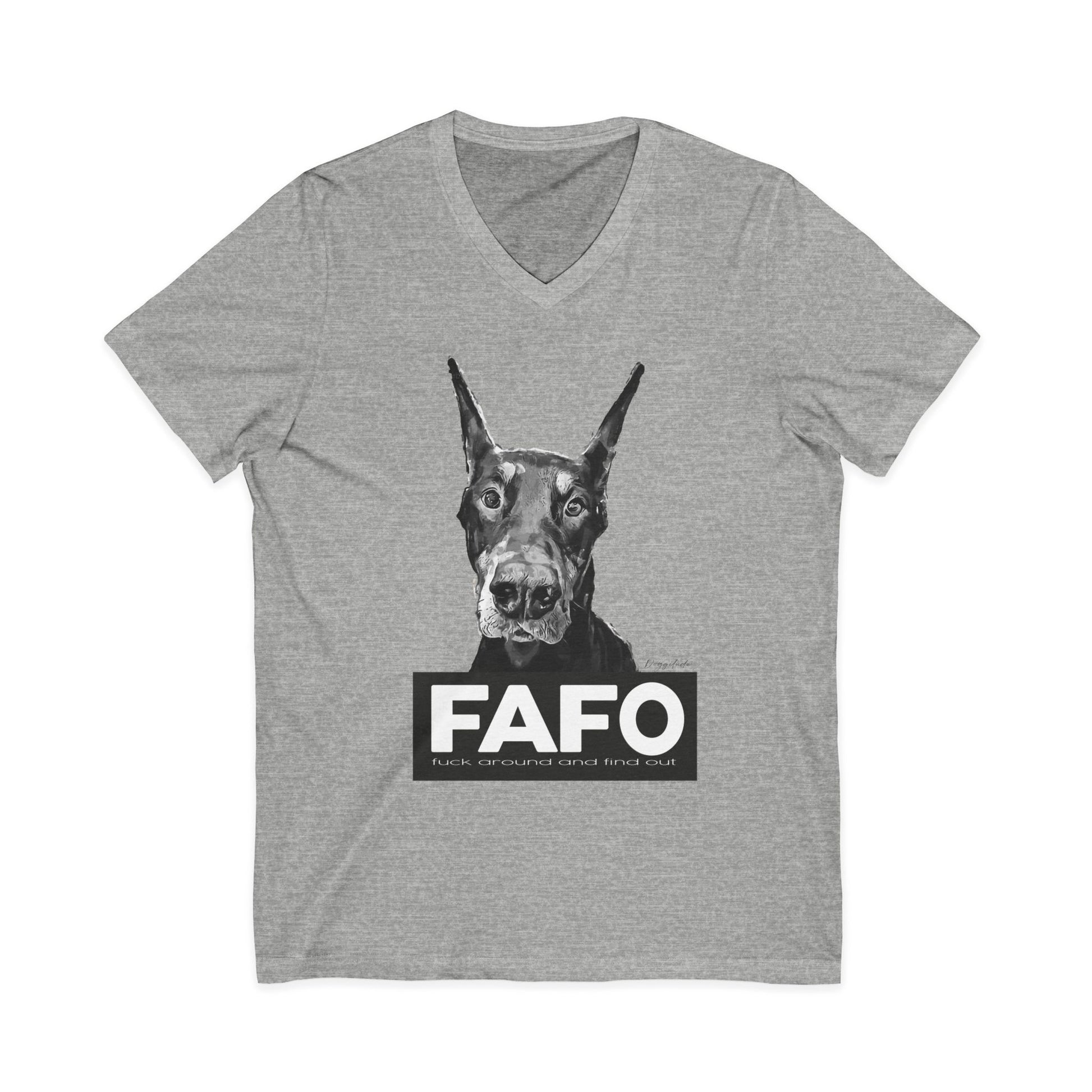 Funny Dog Shirt – FAFO Unisex V-Neck for Pet Lovers