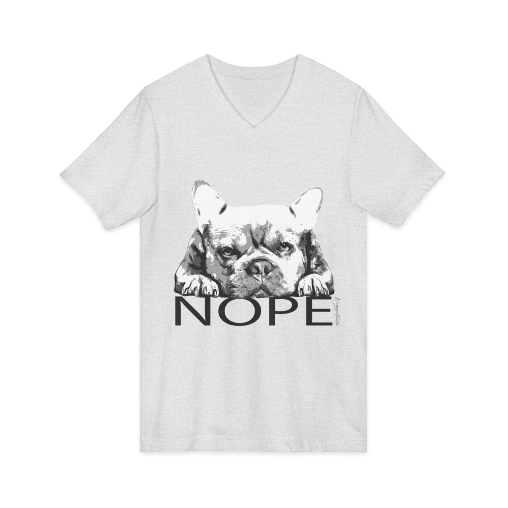 French Bulldog 'NOPE' V-Neck Tee