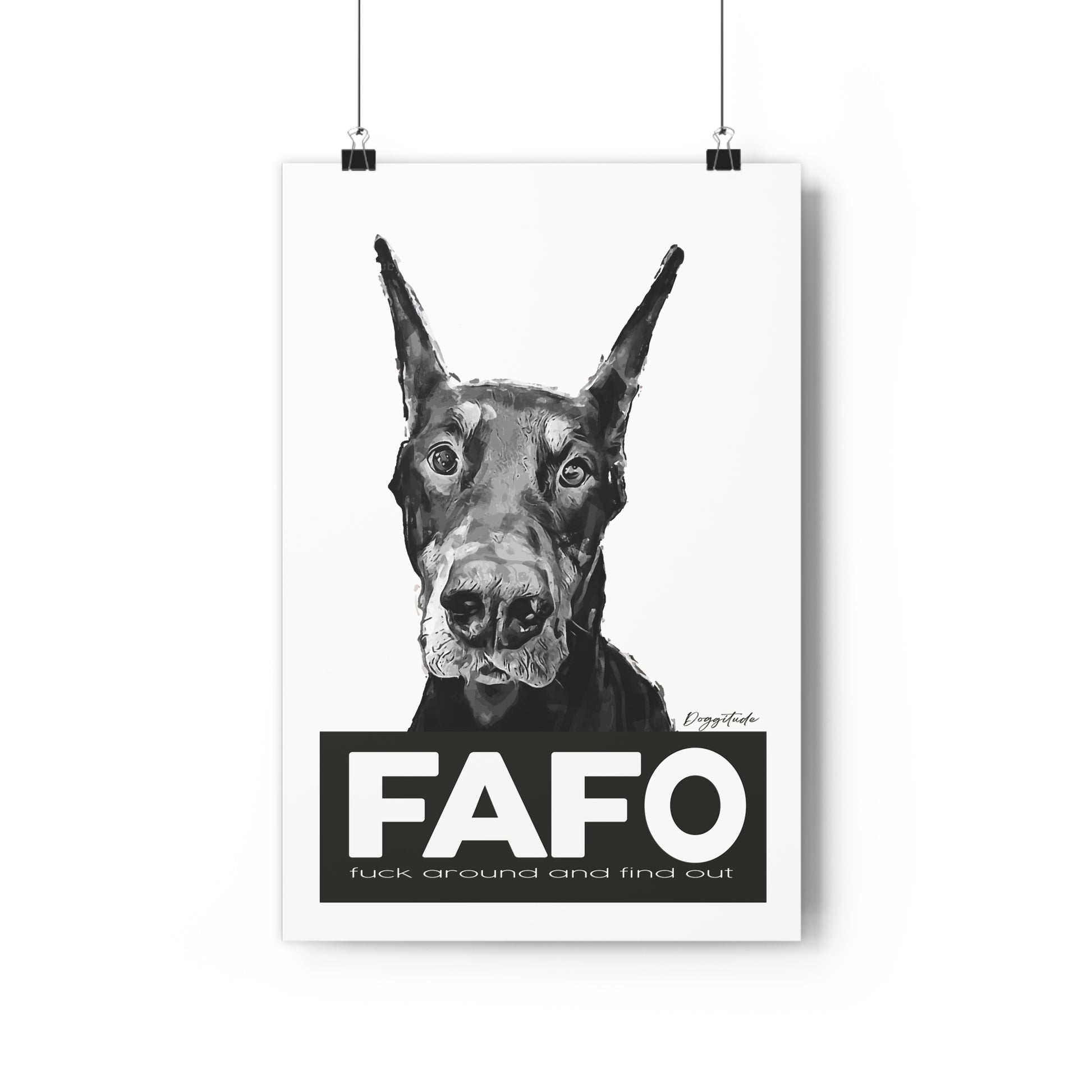 FAFO Dog Wall Art – Modern Giclée Print & Pet Lover Gift