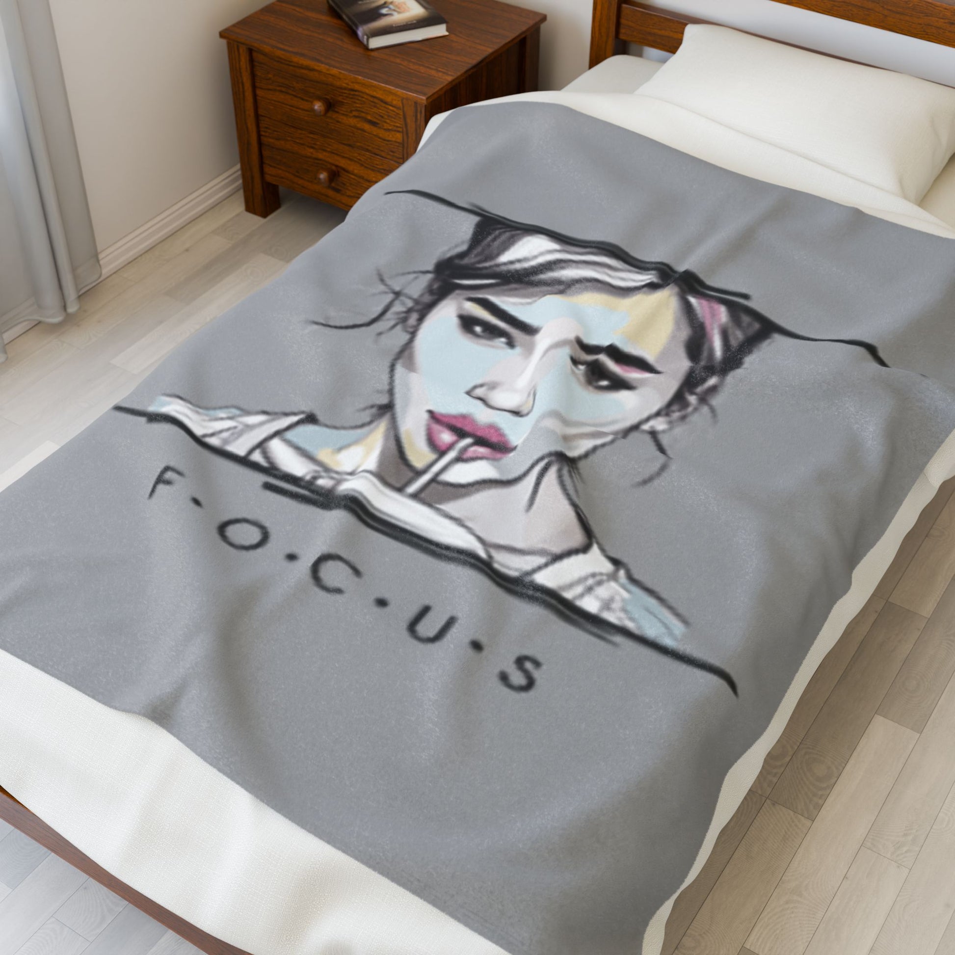 Inspirational FOCUS Throw Blanket – Cozy Plush Decor & Soft Gift Idea