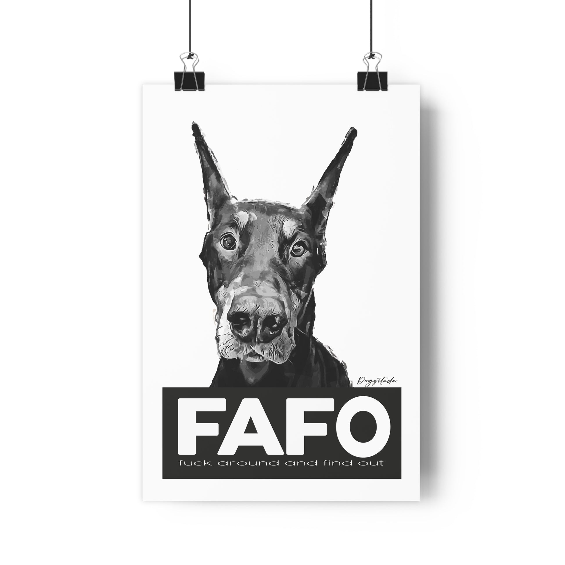 FAFO Dog Wall Art – Modern Giclée Print & Pet Lover Gift