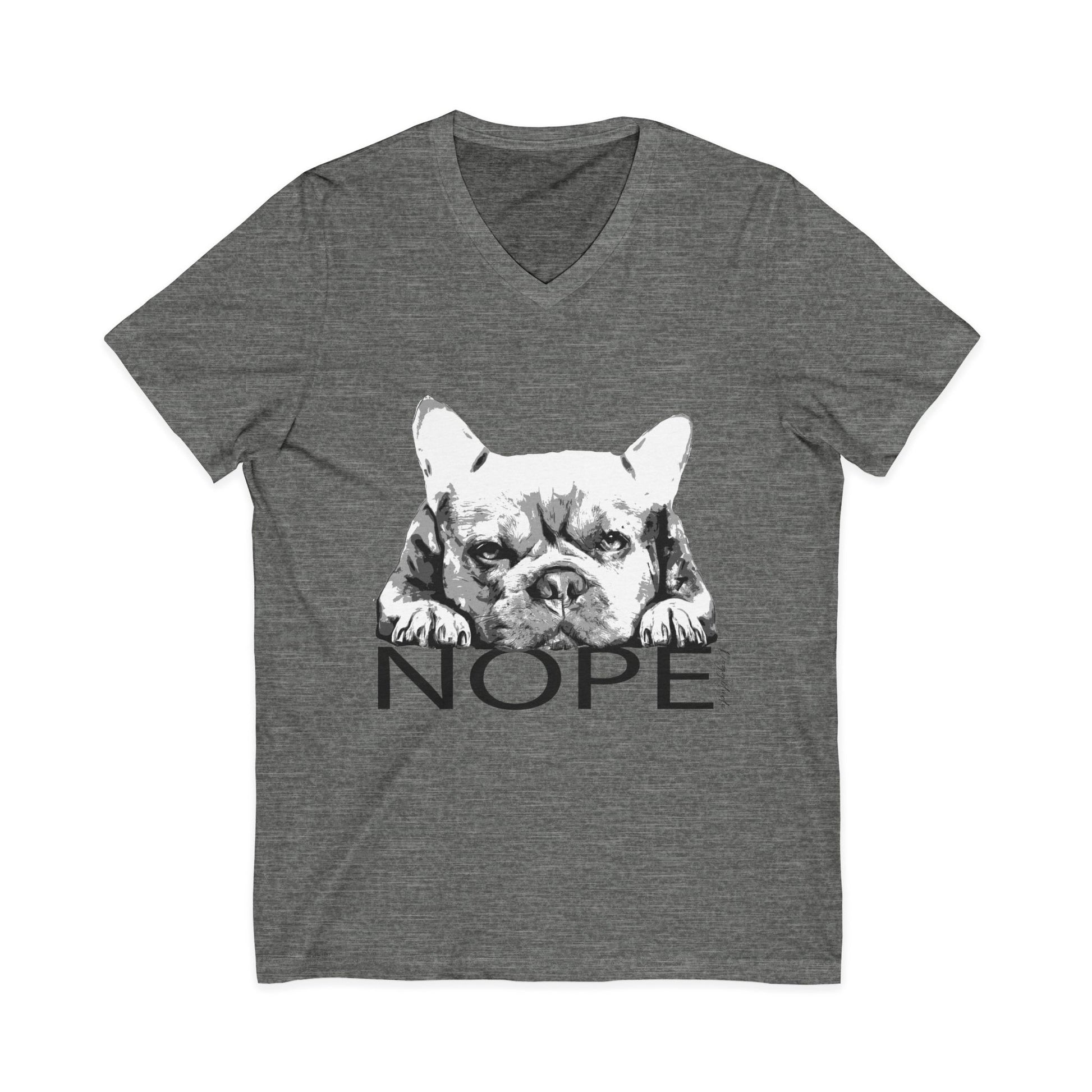 French Bulldog 'NOPE' V-Neck Tee