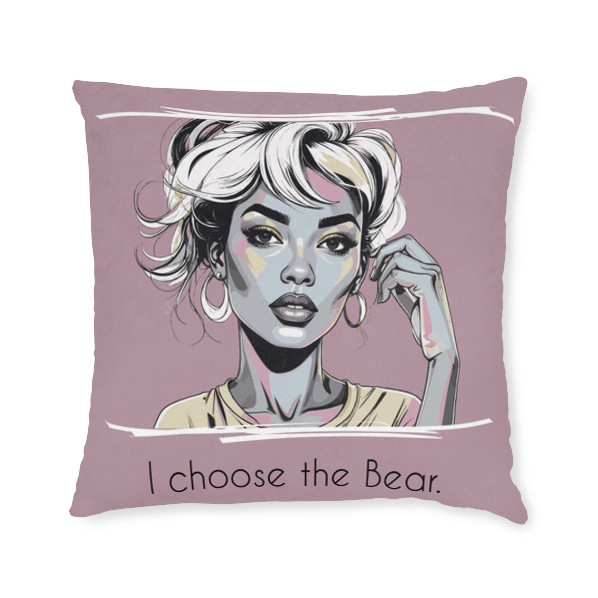 Stylish Bear Throw Pillow – Cozy Couch Cushion & Unique Animal Lover Gift