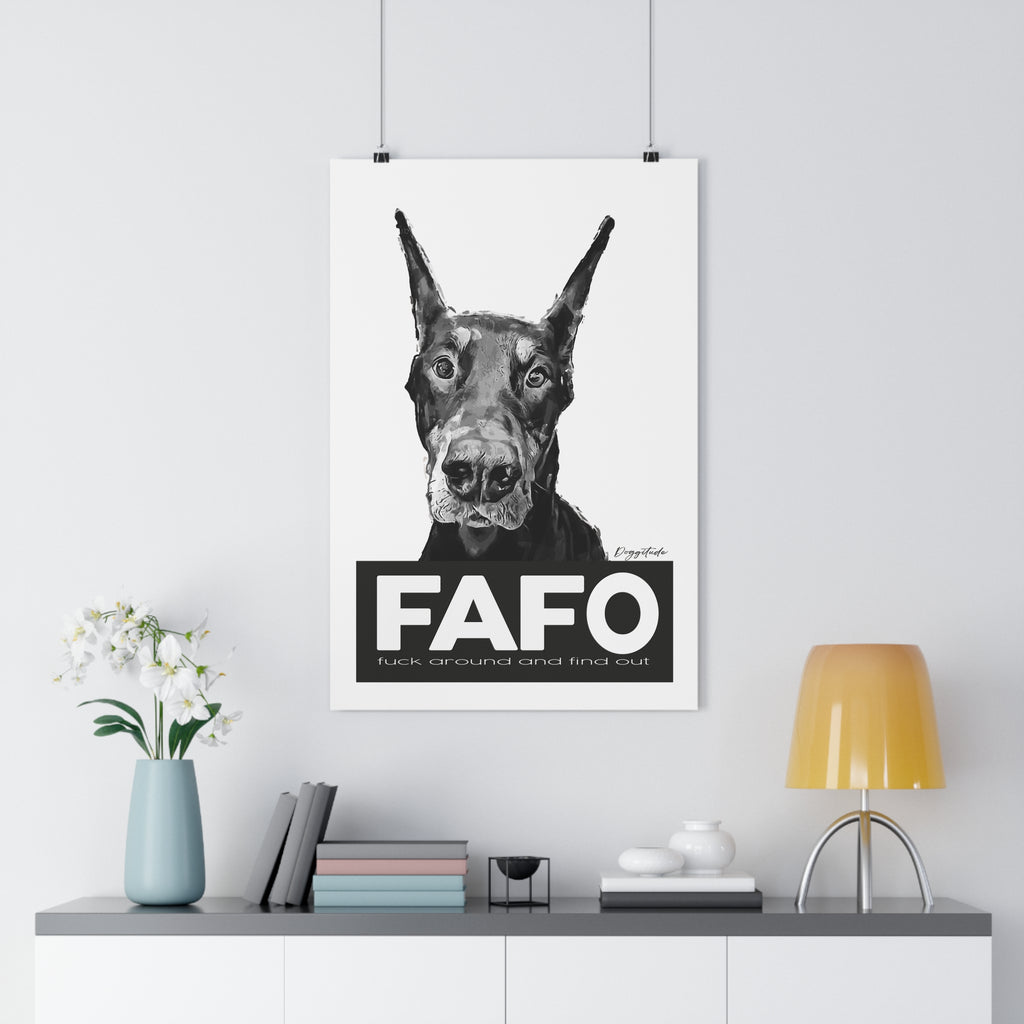 FAFO Dog Wall Art – Modern Giclée Print & Pet Lover Gift