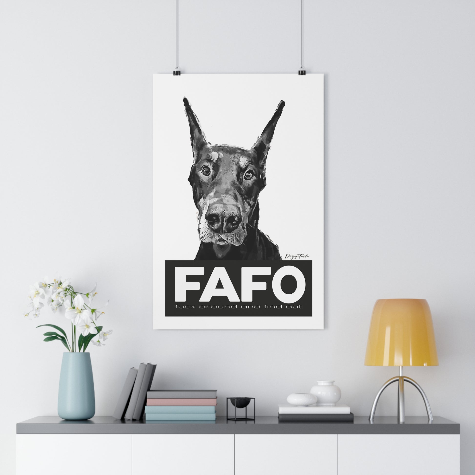 FAFO Dog Wall Art – Modern Giclée Print & Pet Lover Gift
