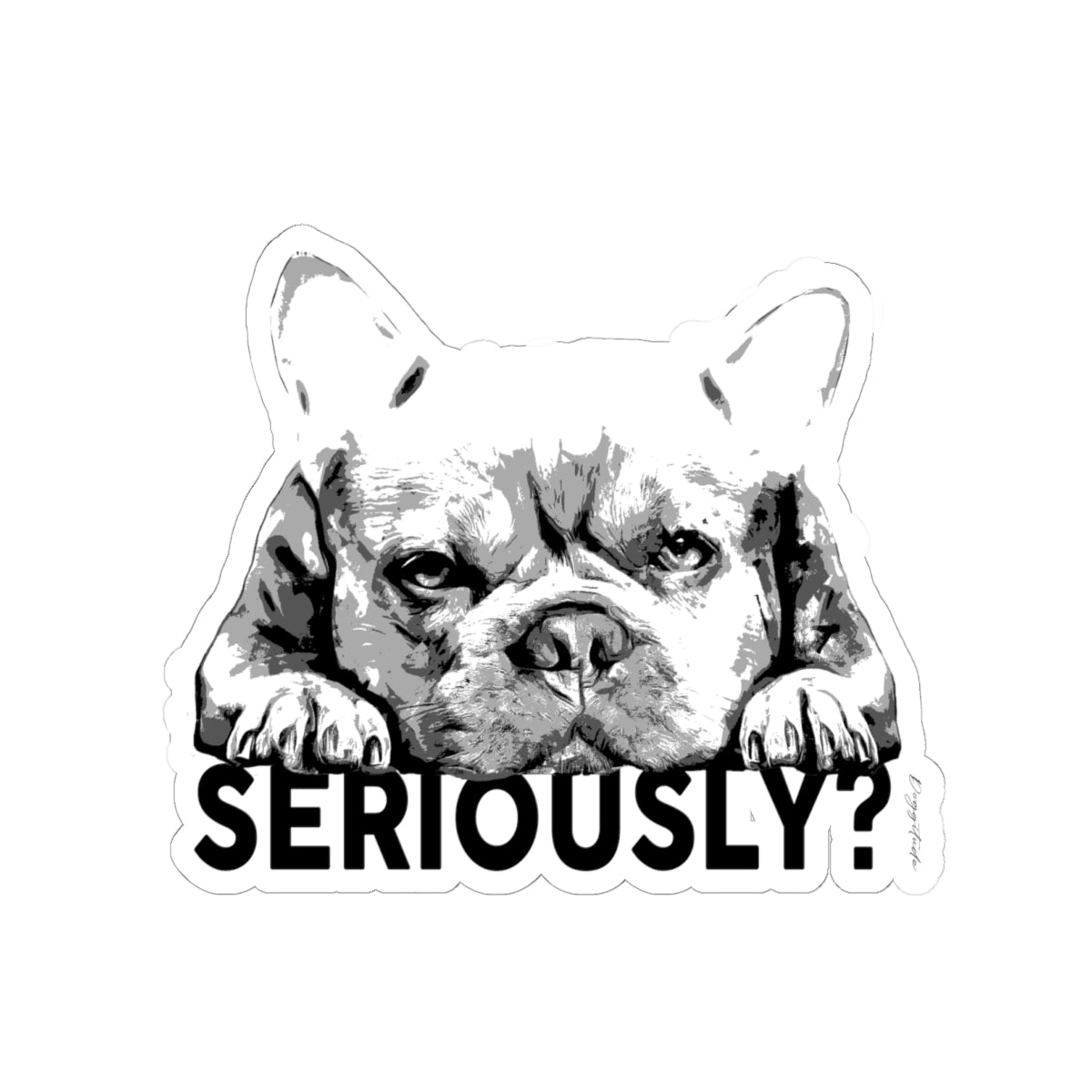 French Bulldog Kiss-Cut Stickers – Funny Laptop Decor & Pet Lover Gift