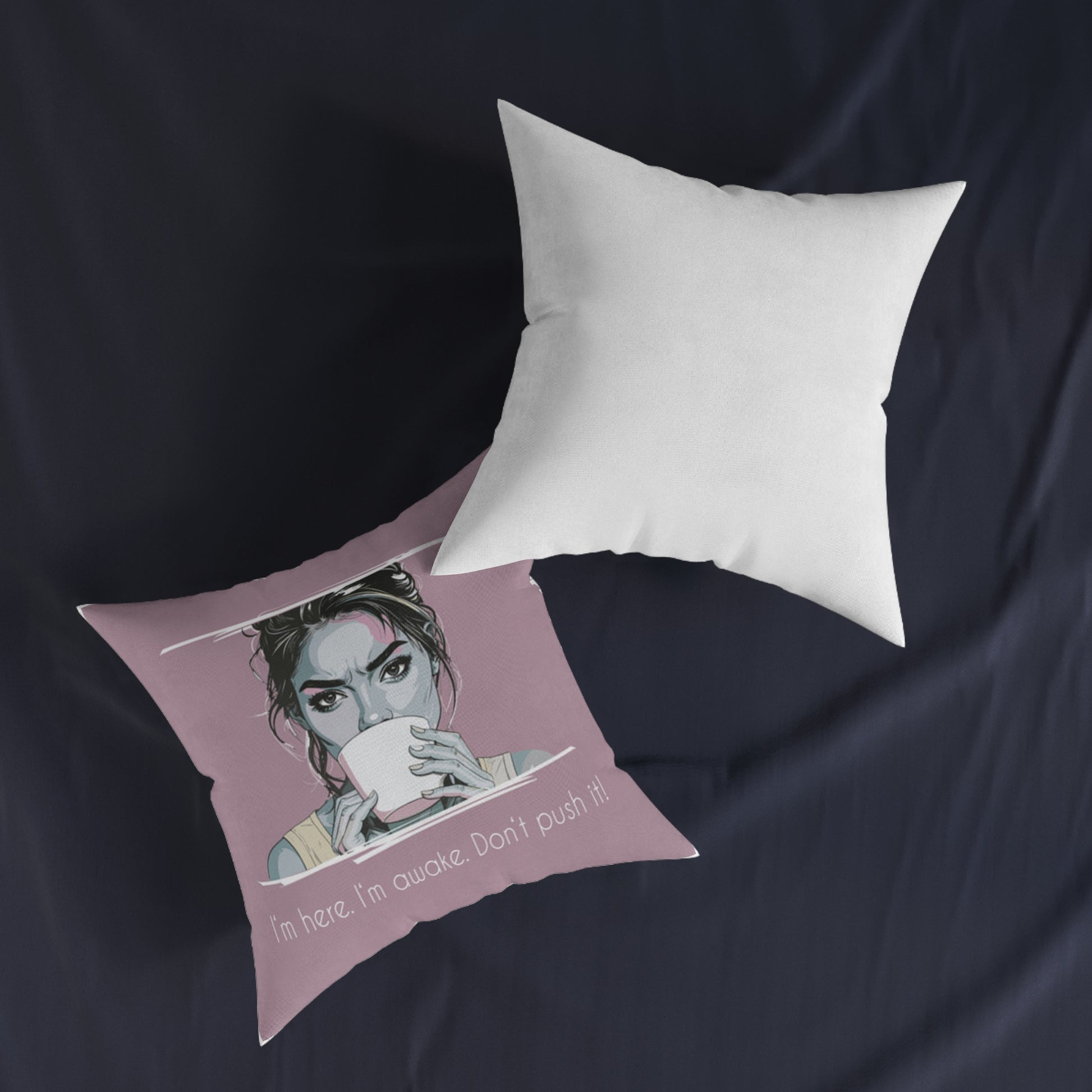 Wake Up Call Throw Pillow – Humorous Couch Accent & Gift for Coffee Lovers