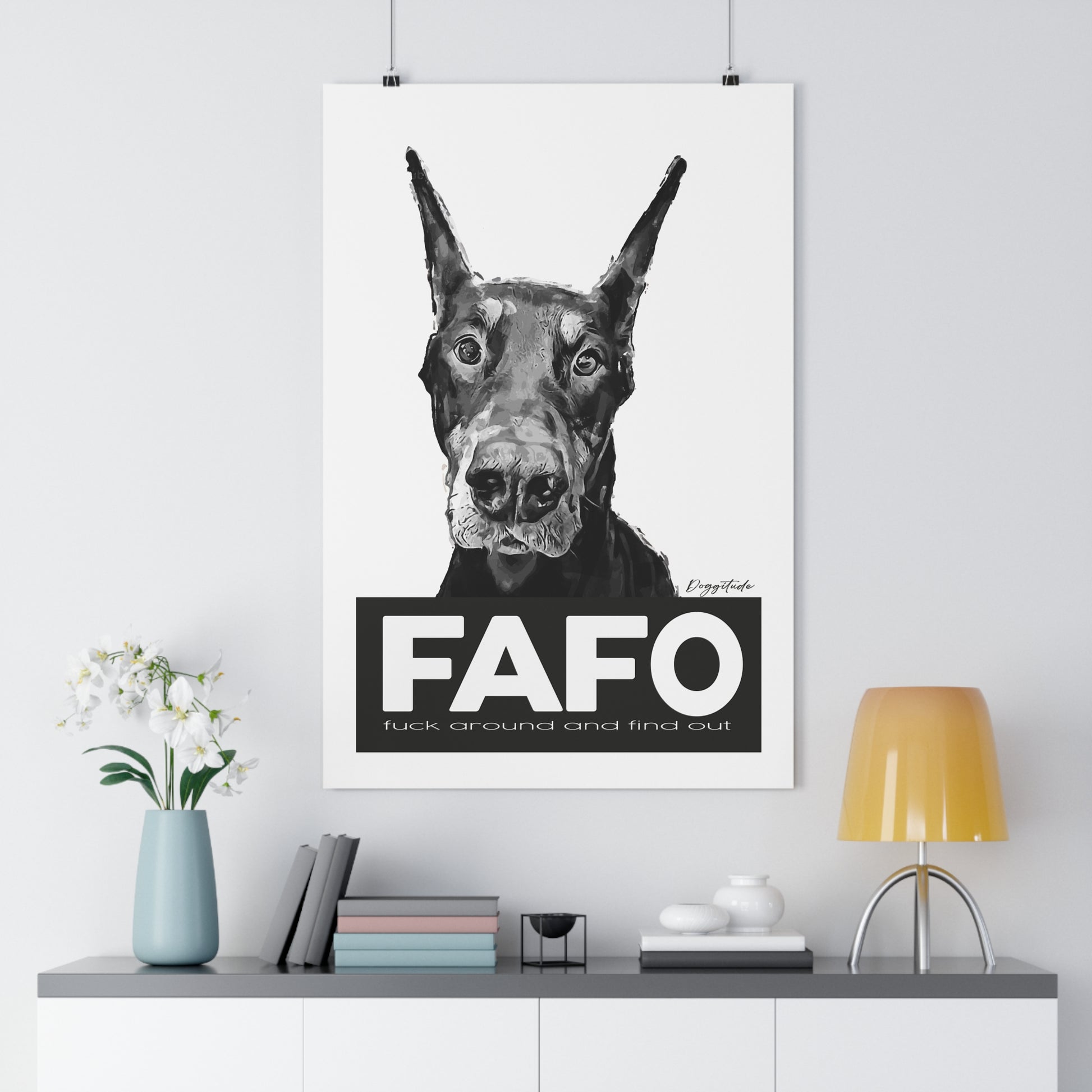 FAFO Dog Wall Art – Modern Giclée Print & Pet Lover Gift